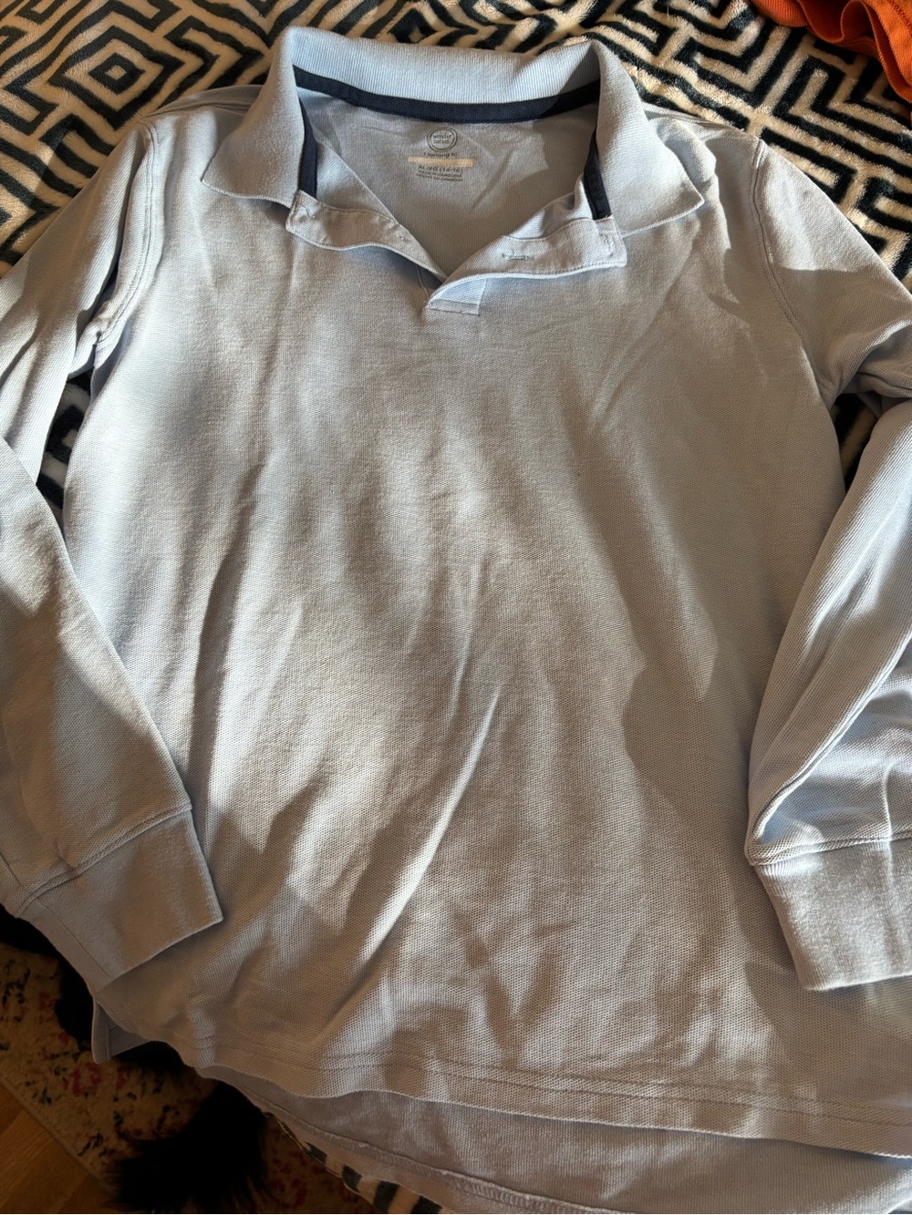 wonder nation Light Blue Long Sleeve Polo